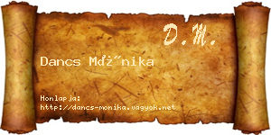 Dancs Mónika névjegykártya